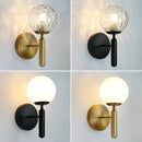 Modern gold glass ball led wall lamp for bedroom by Decorbites