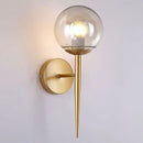 Modern gold glass ball led wall lights for bedroom passage by Decorbites