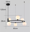 GobekUsa Glass Ball Pendant Chandelier, Adjustable Height, Modern Nordic Design