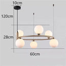 GobekUsa Glass Ball Pendant Chandelier, Adjustable Height, Modern Nordic Design