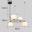 GobekUsa Glass Ball Pendant Chandelier, Adjustable Height, Modern Nordic Design