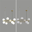 GobekUsa Glass Ball Pendant Chandelier, Adjustable Height, Modern Nordic Design