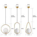 GobekUsa Glass Ball Pendant Lamp: Elegant Dining Room Light Fixture, Gold Finish