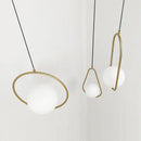 GobekUsa Glass Ball Pendant Lamp: Elegant Dining Room Light Fixture, Gold Finish