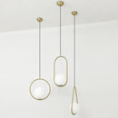 GobekUsa Glass Ball Pendant Lamp: Elegant Dining Room Light Fixture, Gold Finish