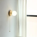 GobekUsa Glass Ball LED Wall Lights with Pull Chain Switch for Bedroom Cafe Bathroom