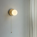 GobekUsa Glass Ball LED Wall Lights with Pull Chain Switch for Bedroom Cafe Bathroom
