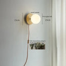 GobekUsa Glass Ball LED Wall Lights with Pull Chain Switch for Bedroom Cafe Bathroom