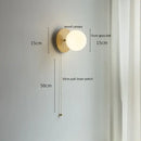 GobekUsa Glass Ball LED Wall Lights with Pull Chain Switch for Bedroom Cafe Bathroom