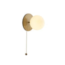 GobekUsa Glass Ball LED Wall Lights with Pull Chain Switch for Bedroom Cafe Bathroom