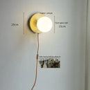 GobekUsa Glass Ball LED Wall Lights with Pull Chain Switch for Bedroom Cafe Bathroom