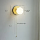 GobekUsa Glass Ball LED Wall Lights with Pull Chain Switch for Bedroom Cafe Bathroom