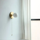 GobekUsa Glass Ball LED Wall Lights with Pull Chain Switch for Bedroom Cafe Bathroom
