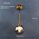 GobekUsa Glass Ball Gold Wall Sconce - Modern Nordic Indoor Bedroom Light Fixture