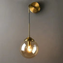 GobekUsa Glass Ball Wall Sconce Light Fixture Golden Bedside Lamp for Home Decor