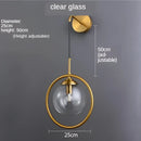 GobekUsa Glass Ball Wall Sconce Light Fixture Golden Bedside Lamp for Home Decor