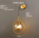 GobekUsa Glass Ball Wall Sconce Light Fixture Golden Bedside Lamp for Home Decor