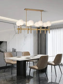 GobekUsa Glass Balloon Chandelier: Elegant Led Round Hanging Light for Luxury Dining Room