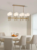 GobekUsa Glass Balloon Chandelier: Elegant Led Round Hanging Light for Luxury Dining Room