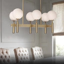 GobekUsa Glass Balloon Chandelier: Elegant Led Round Hanging Light for Luxury Dining Room