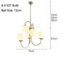 GobekUsa Glass Balls Chandelier Pendant Light for Living Dining Room