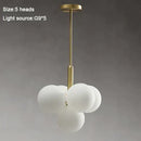 GobekUsa Glass Balls Chandelier: Modern Gold Pendant Lighting for Living Room & Dining Area