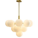 GobekUsa Glass Balls Chandelier: Modern Gold Pendant Lighting for Living Room & Dining Area