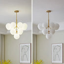 GobekUsa Glass Balls Chandelier: Modern Gold Pendant Lighting for Living Room & Dining Area