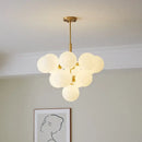 GobekUsa Glass Balls Chandelier: Modern Gold Pendant Lighting for Living Room & Dining Area