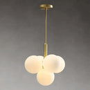 GobekUsa Glass Balls Chandelier: Modern Gold Pendant Lighting for Living Room & Dining Area