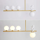GobekUsa Glass Bubble Pendant Light with LED lamp - Angel Candle Holder Statues