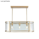 GobekUsa Modern Clear Glass Island Lighting - 3 Head Gold Finish Hanging Lamp Kit for Dining Room
