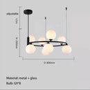 GobekUsa Glass Chandelier G9 Hanging Light for Living Room Bedroom Decor