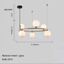 GobekUsa Glass Chandelier G9 Hanging Light for Living Room Bedroom Decor