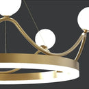 GobekUsa Glass Crown Chandelier Pendant Light for Bedroom Ceiling, Modern Suspension Lamp