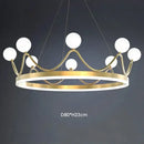 GobekUsa Glass Crown Chandelier Pendant Light for Bedroom Ceiling, Modern Suspension Lamp