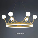 GobekUsa Glass Crown Chandelier Pendant Light for Bedroom Ceiling, Modern Suspension Lamp