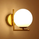 GobekUsa Glass Globe Wall Lamp for Bedroom, Staircase, Hallway, Office - Modern E27 Indoor Fixture