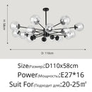 GobekUsa Glass LED Chandeliers: Modern Dining Room Bedroom Living Room Pendant Lights
