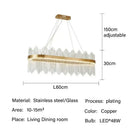 GobekUsa Glass Rod LED Pendant Chandelier: Elegant Lighting Fixture for Home Living Dining Bedroom Decor
