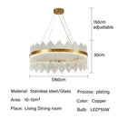 GobekUsa Glass Rod LED Pendant Chandelier: Elegant Lighting Fixture for Home Living Dining Bedroom Decor