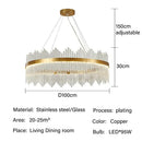 GobekUsa Glass Rod LED Pendant Chandelier: Elegant Lighting Fixture for Home Living Dining Bedroom Decor
