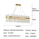 GobekUsa Glass Rod LED Pendant Chandelier: Elegant Lighting Fixture for Home Living Dining Bedroom Decor