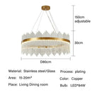 GobekUsa Glass Rod LED Pendant Chandelier: Elegant Lighting Fixture for Home Living Dining Bedroom Decor