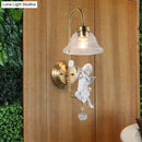 GobekUsa Modern Gold Glass Sconce Light with Resin Deco - 1-Light Wall Lamp