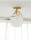 GobekUsa Glass Shade Ceiling Light - Modern Minimalist Balcony Decor
