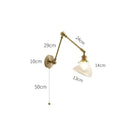GobekUsa Glass Shade LED Wall Light with Pull Chain Switch - Plug-In Bedroom Lamp