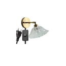 GobekUsa Glass Shade LED Wall Light with Pull Chain Switch - Plug-In Bedroom Lamp