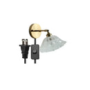 GobekUsa Glass Shade LED Wall Light with Pull Chain Switch - Plug-In Bedroom Lamp