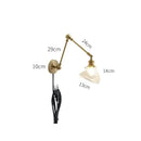 GobekUsa Glass Shade LED Wall Light with Pull Chain Switch - Plug-In Bedroom Lamp